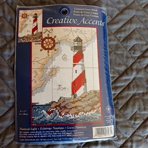 Cross Stitch Kit Creative Accents NAUTICAL LIGHT Lighthouse  5" x 7"
